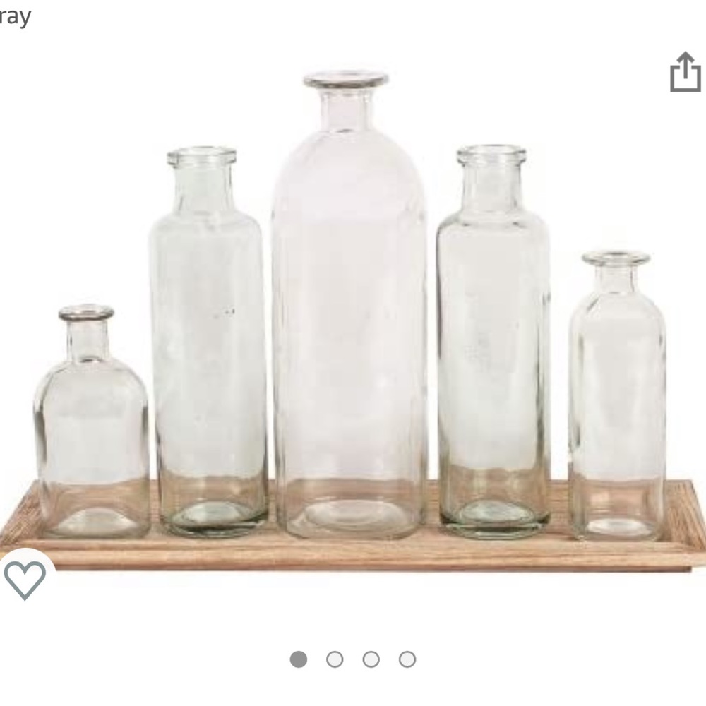 NWOT**Creative Co-Op- Set of 5 Vintage Bottle Vases